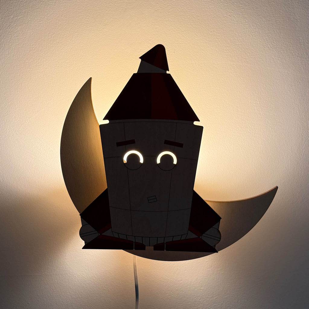 Voorpaneel Eno de Raket slapend | Wandlamp add-on