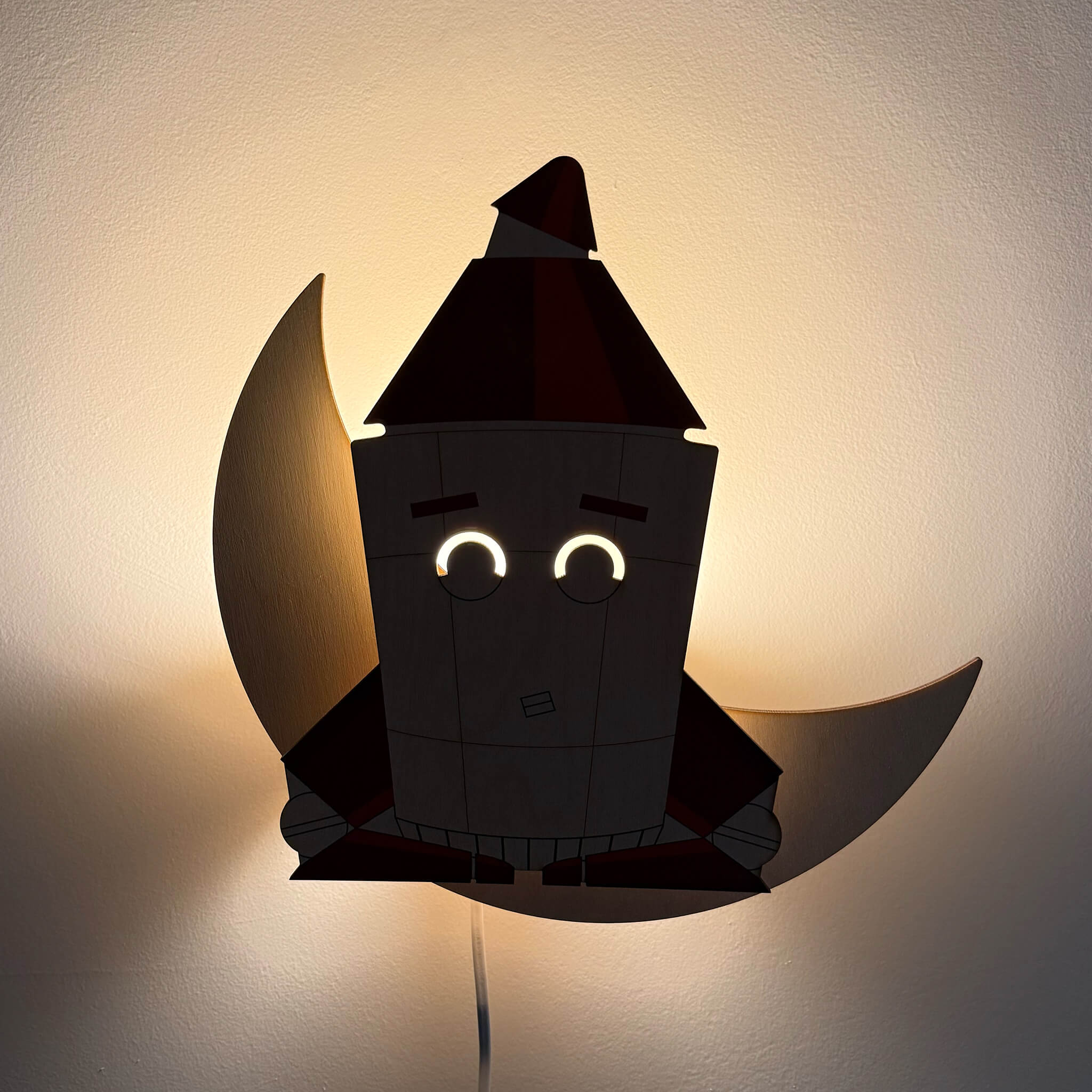 Voorpaneel Eno de Raket slapend | Wandlamp add-on