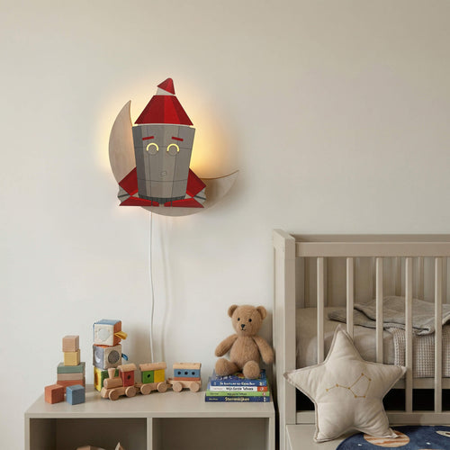 Voorpaneel Eno de Raket slapend | Wandlamp add-on