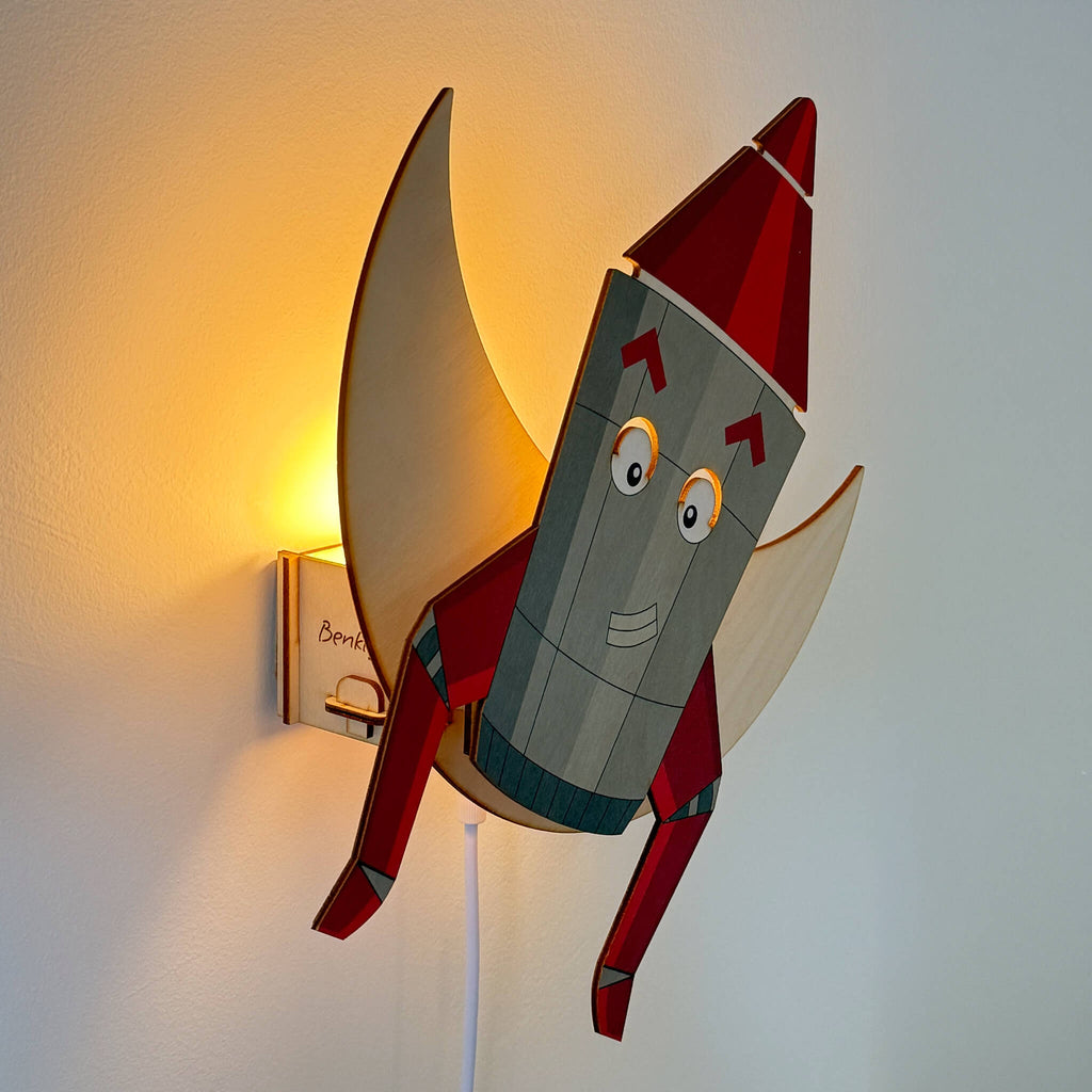 Wandlamp Eno de Raket vliegend