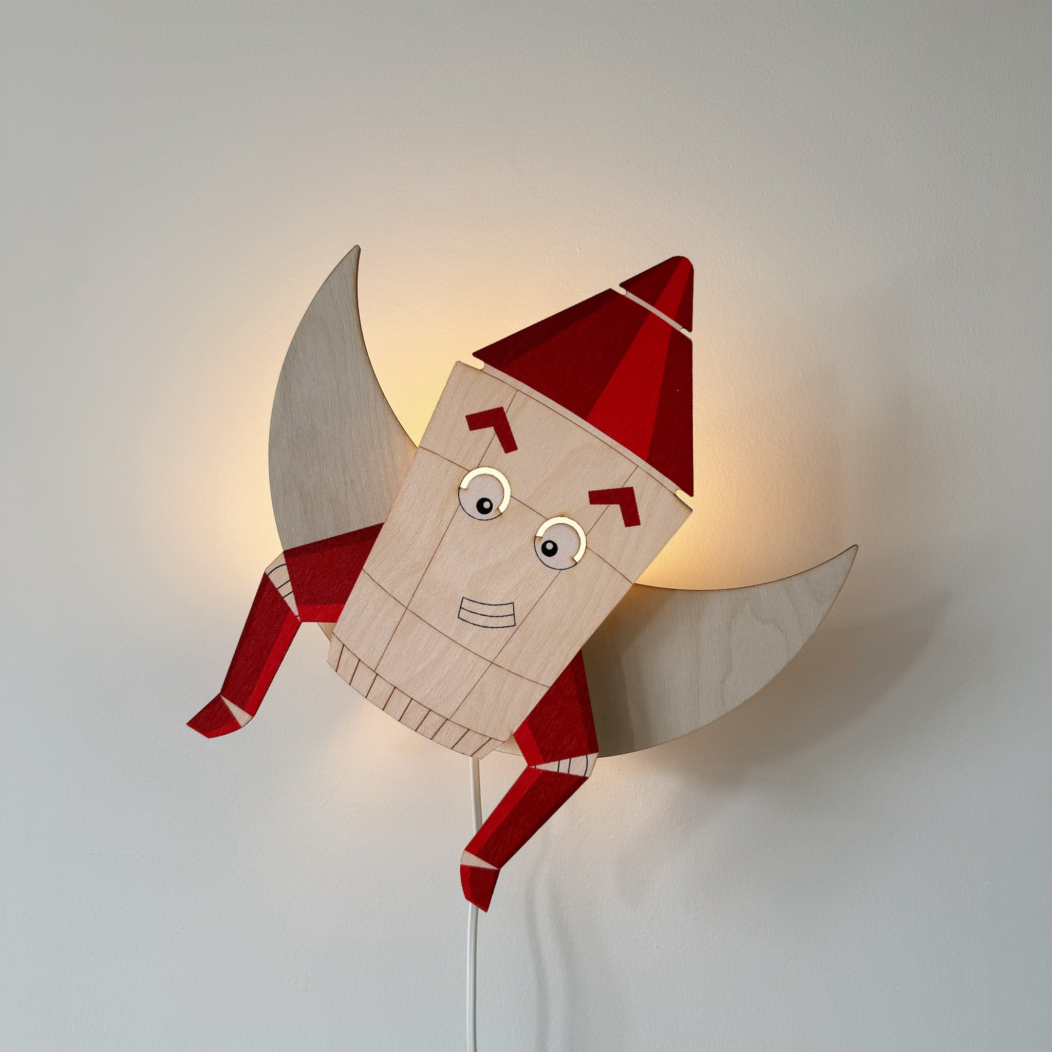 Wandlamp Eno de Raket vliegend