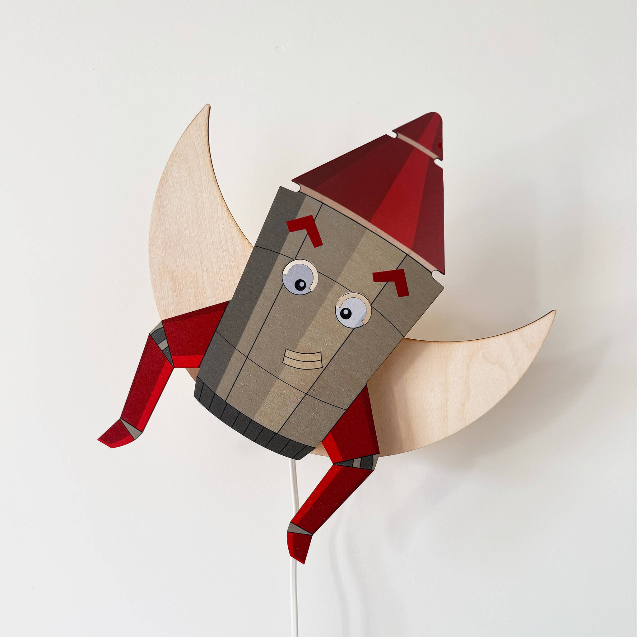 Wandlamp Eno de Raket vliegend